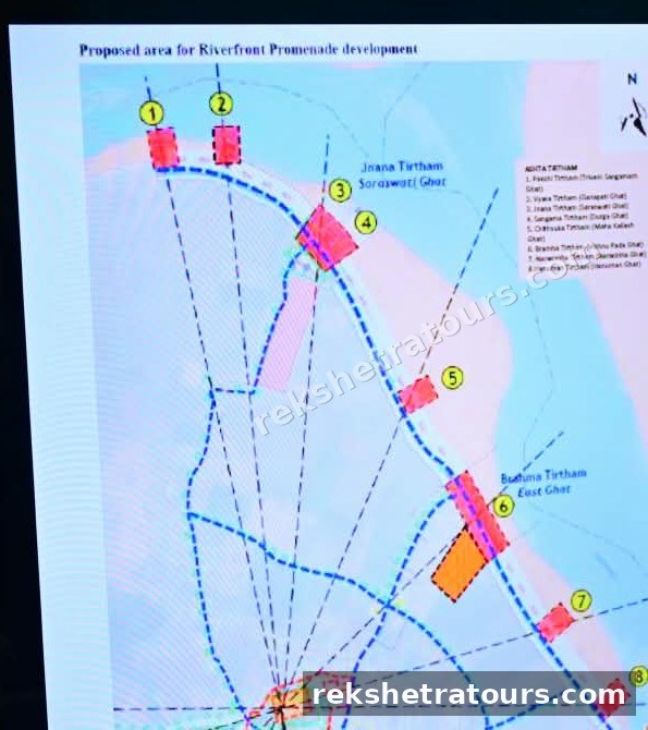 Map Route of Sacred Ashta Theerthalu Around Kaleshwaram